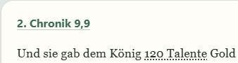 Unterstrichene Mengenangabe im Bibeltext